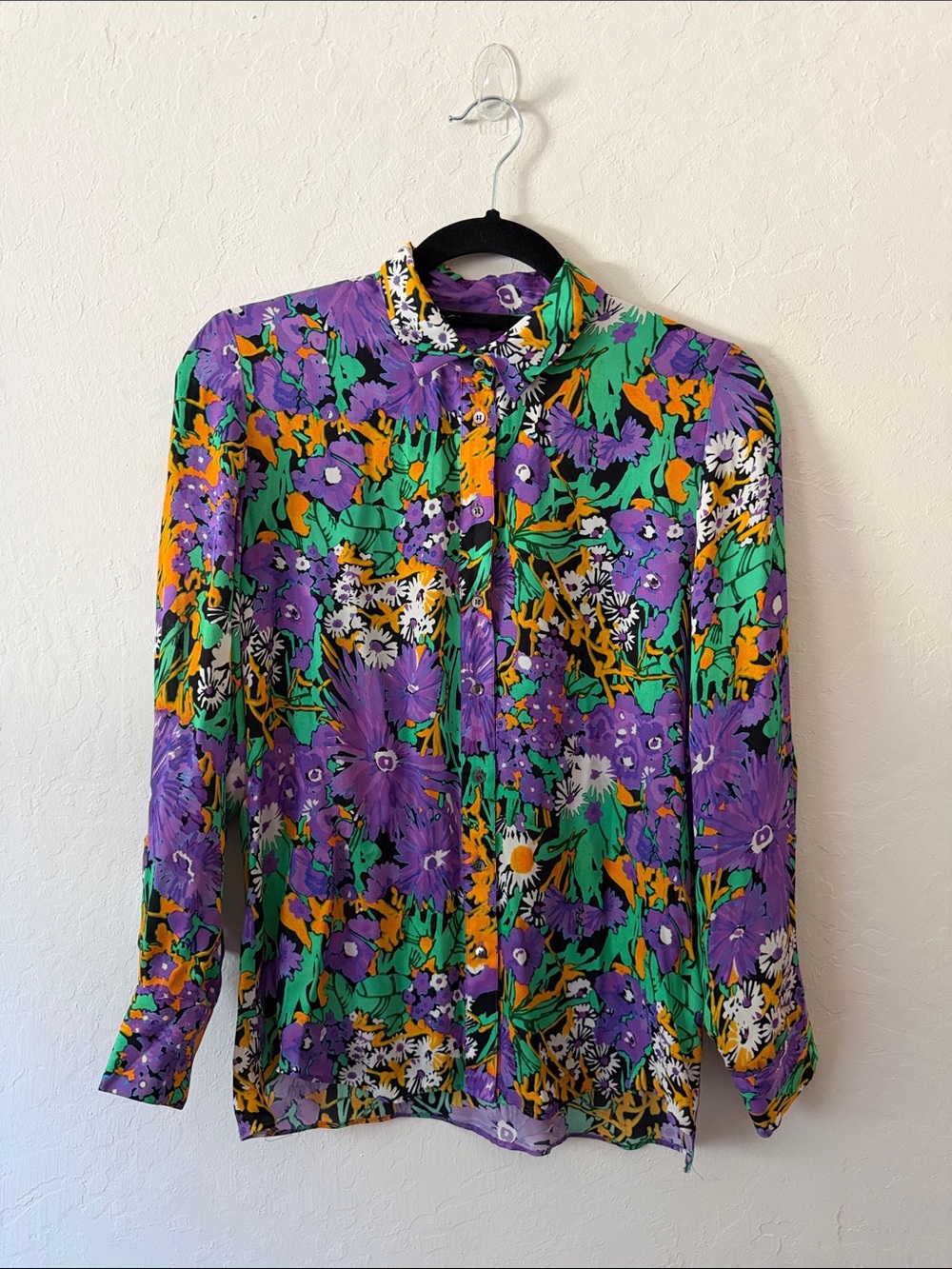 Whistles Simone Floral Prink Silk Shirt